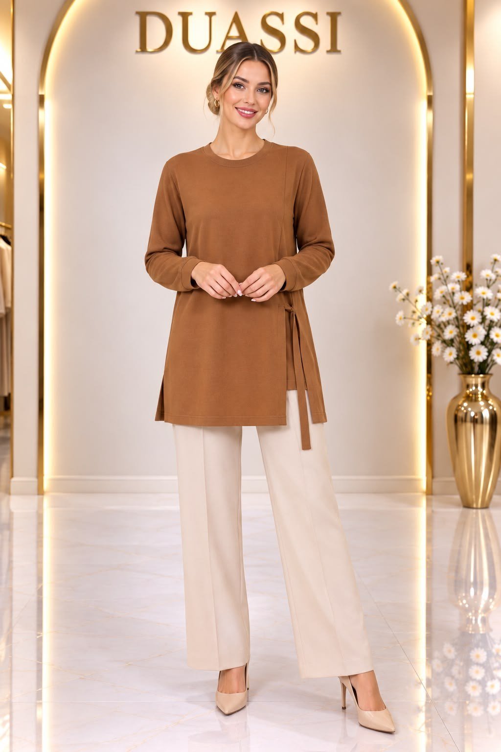 Tığ Triko Tnk.22111.1 - Bağlama Detaylı Rayon Tunik