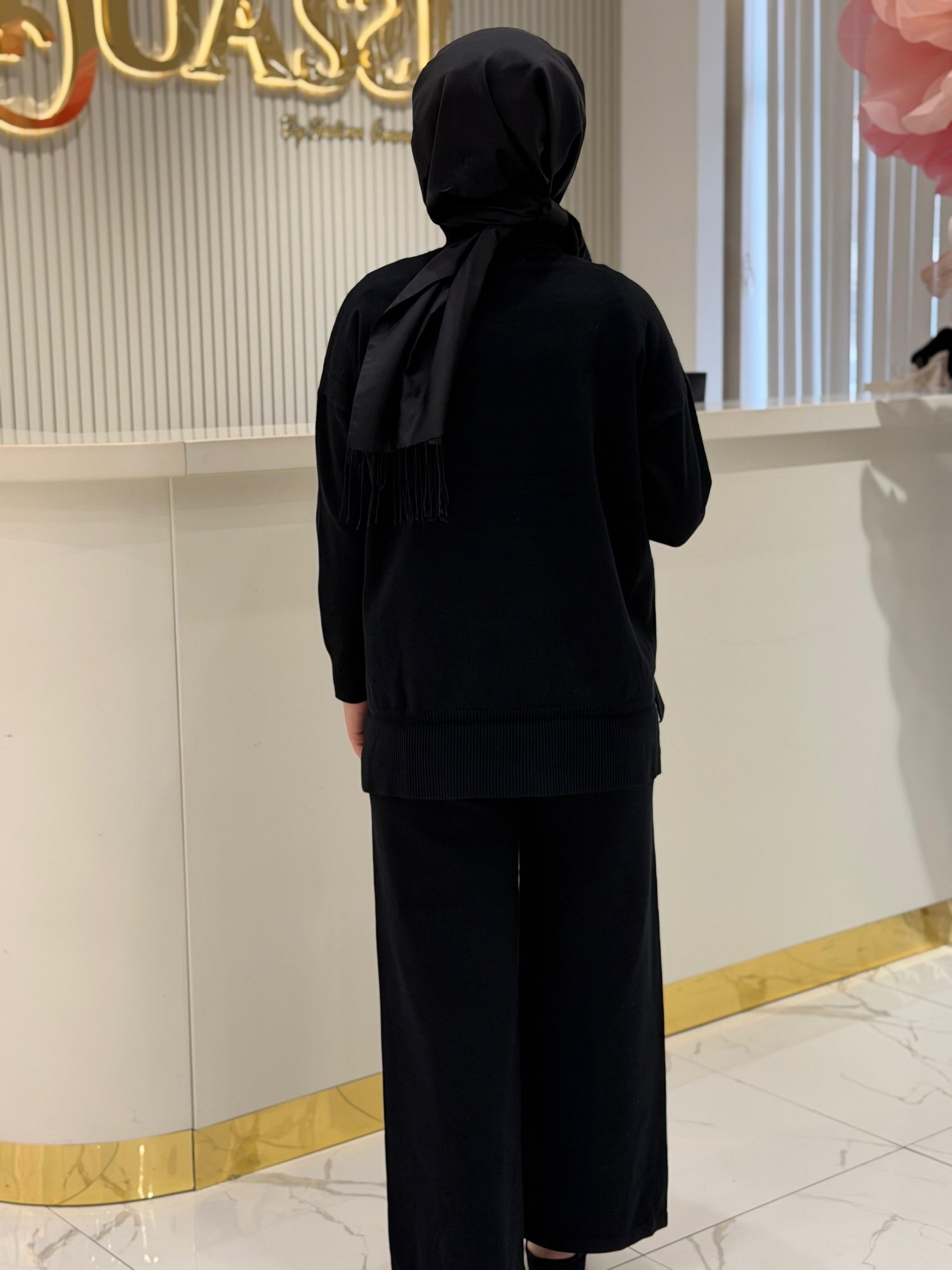 Tkm.21751.1 Şerit Payet Detaylı Pantolonlu Triko Takım