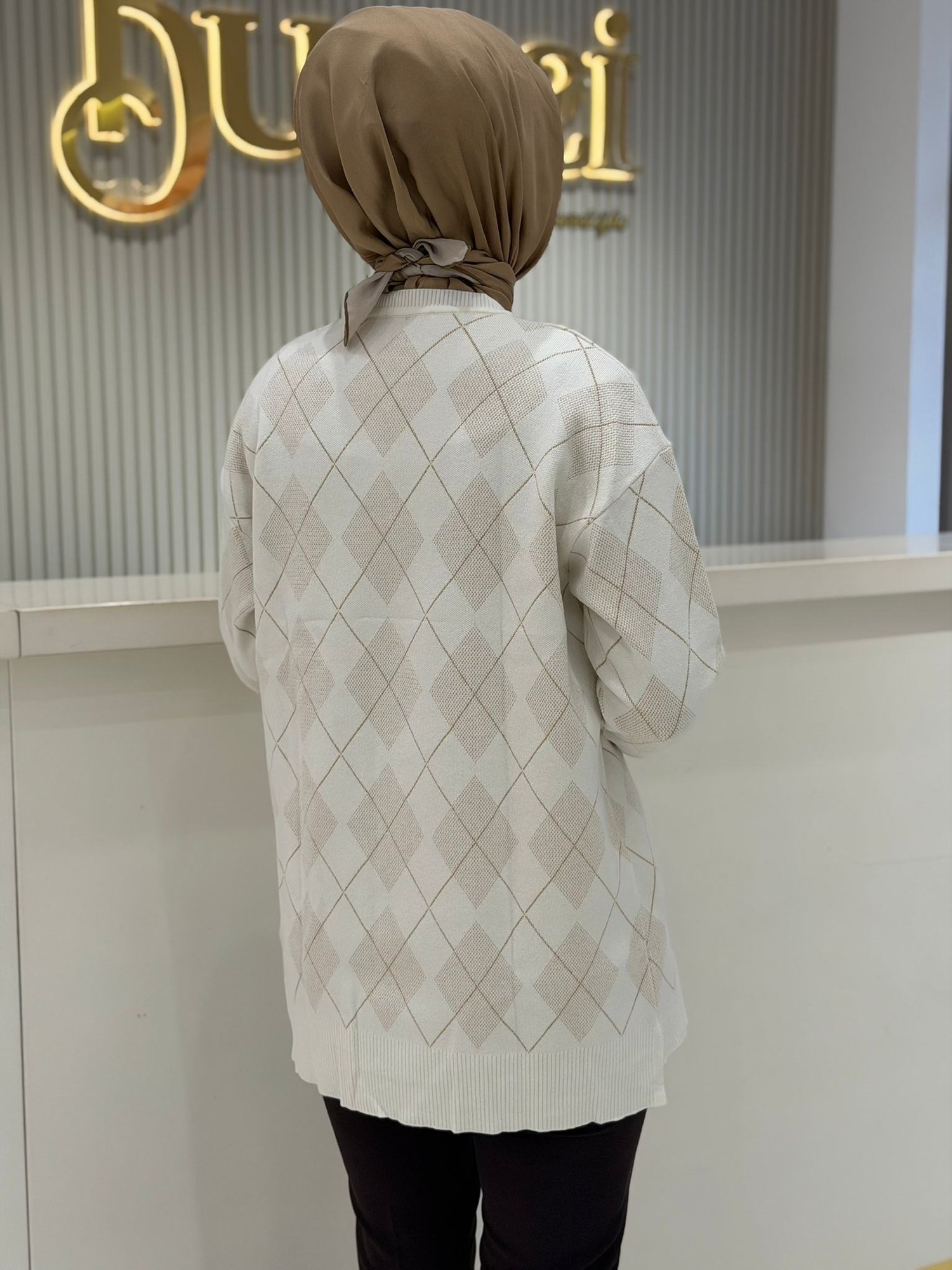 Tnk.21855.1 Baklava Desenli Triko Tunik
