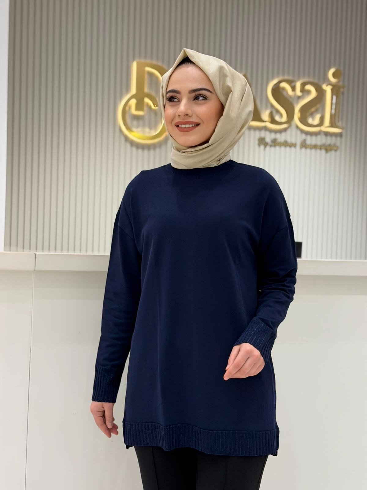 Tnk.21892.1 Etek Ucu Simli Triko Tunik
