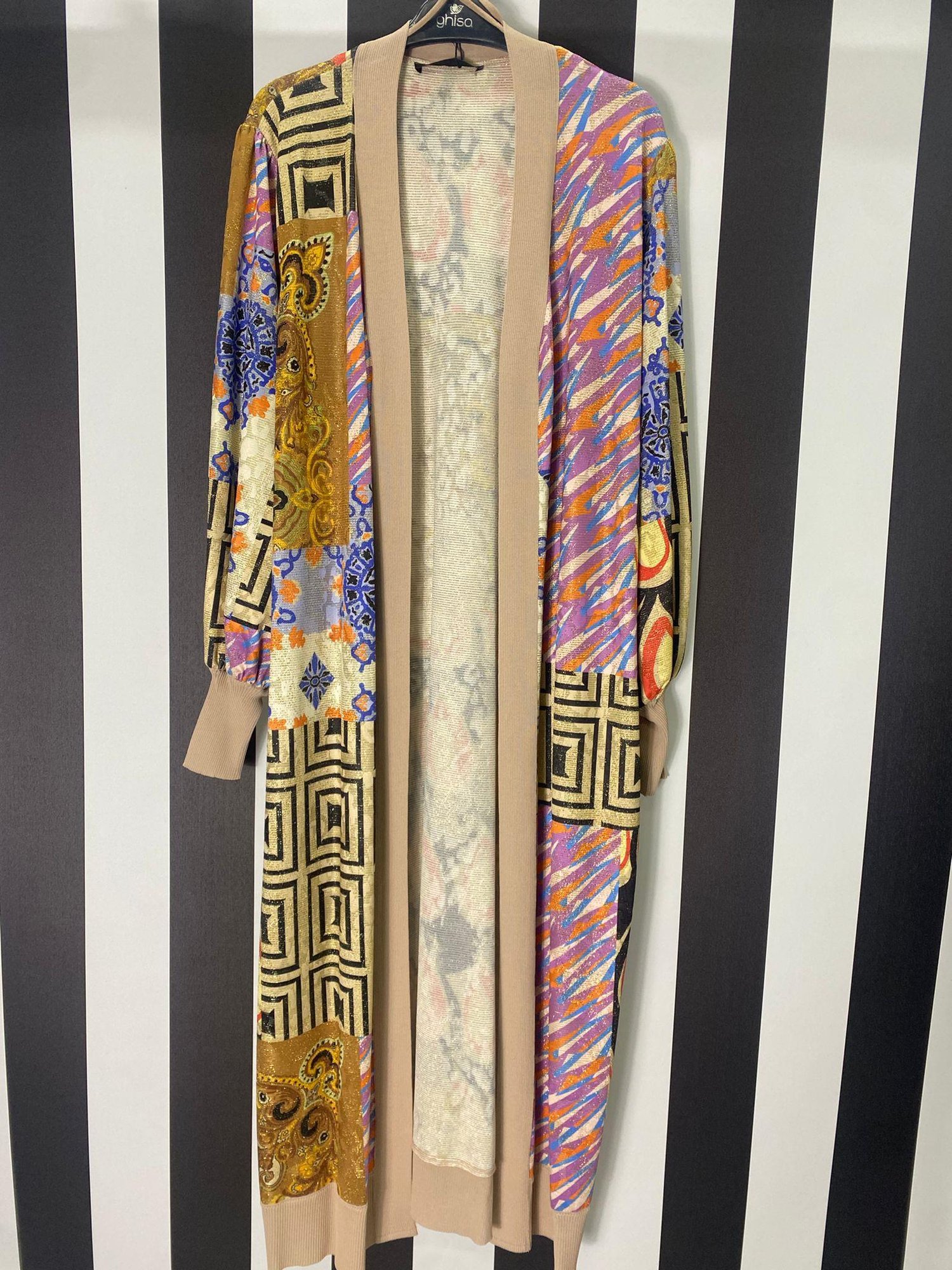 Triko Detaylı Uzun Hırka 3637 - lila