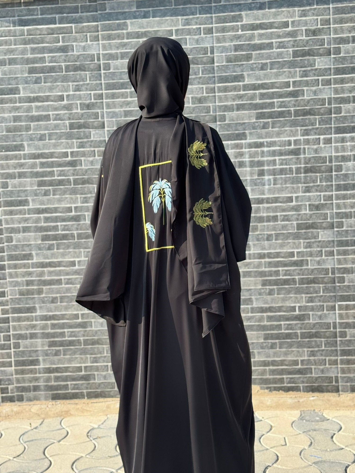 White Corner 3005 Abaya  - SİYAH