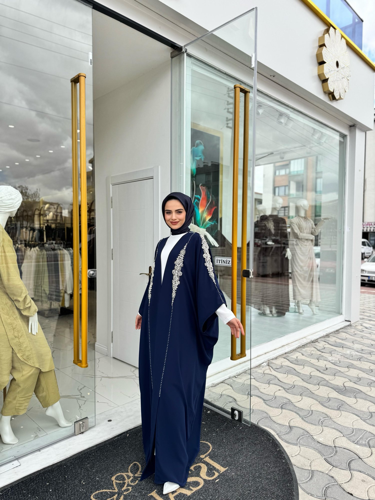 White Corner Abaya 2469 - LACİVERT