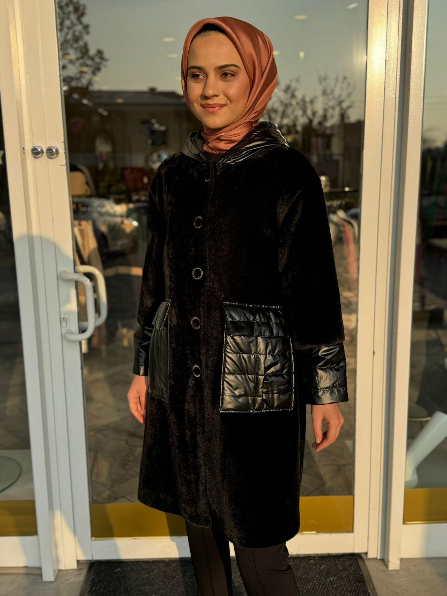 Yuvarlak Düğmeli Kaban 6500 - SİYAH
