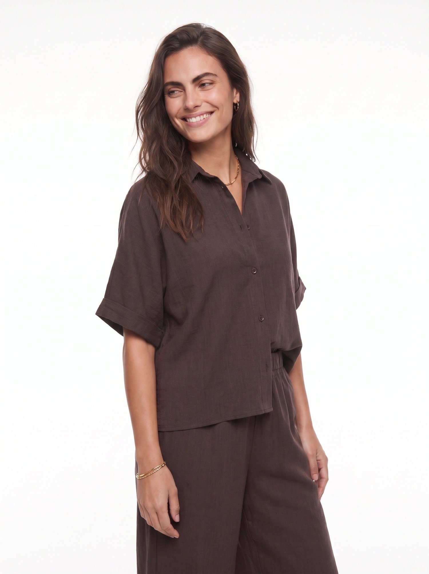 Acı Kahve Oversize Pantolonlu Takım