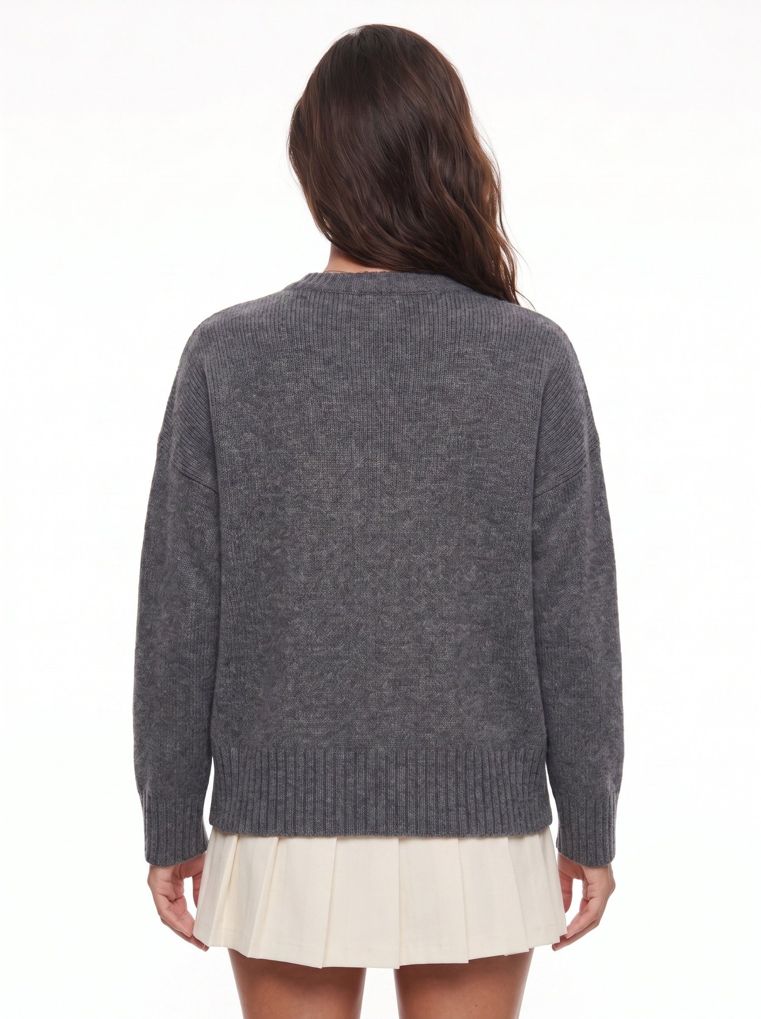 Antrasit Bisiklet Yaka Oversize Kazak