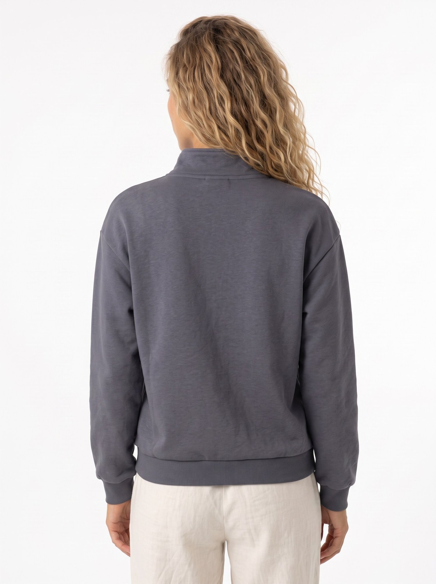 Antrasit Yarım Fermuarlı Sweatshirt