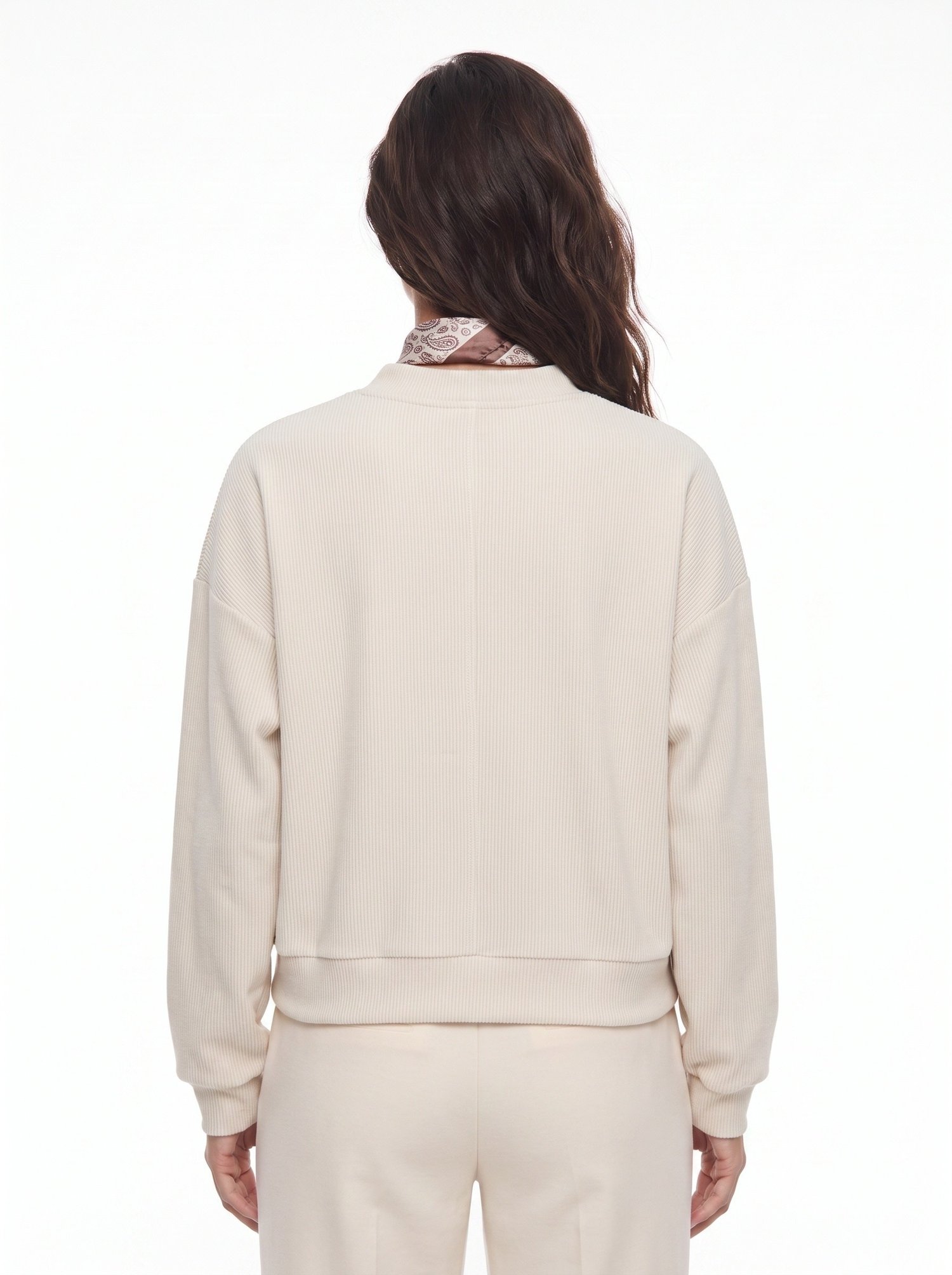 Bej Fularlı Ottoman Sweatshirt