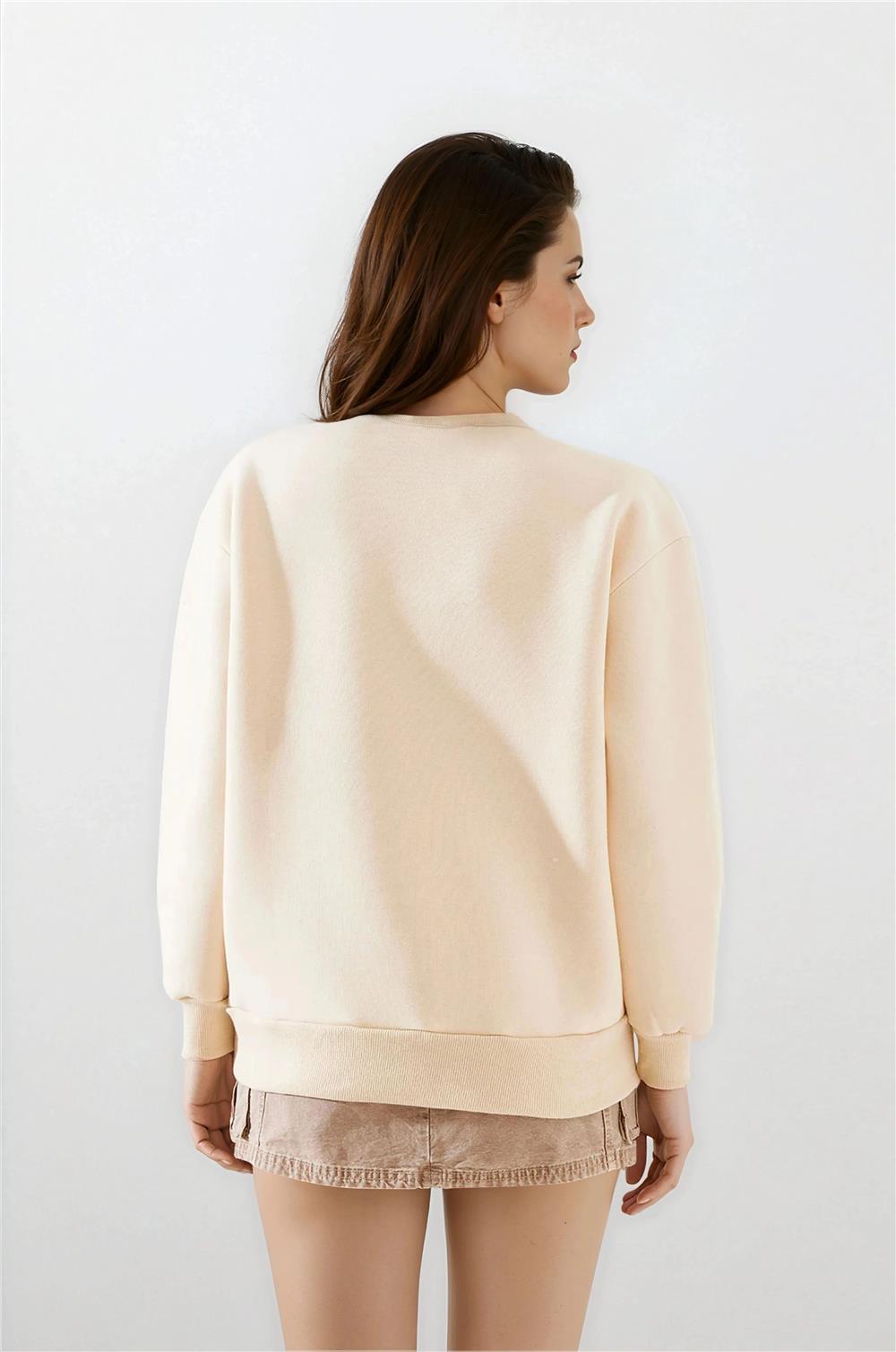 Bej Kalpli Sweatshirt