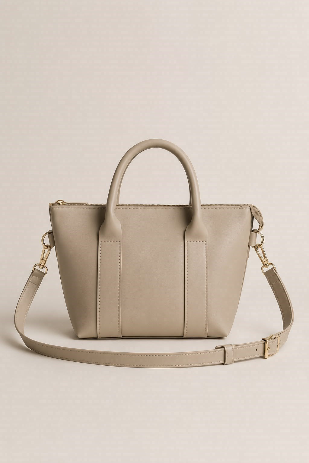 Bej Mini Tote Omuz Çantası