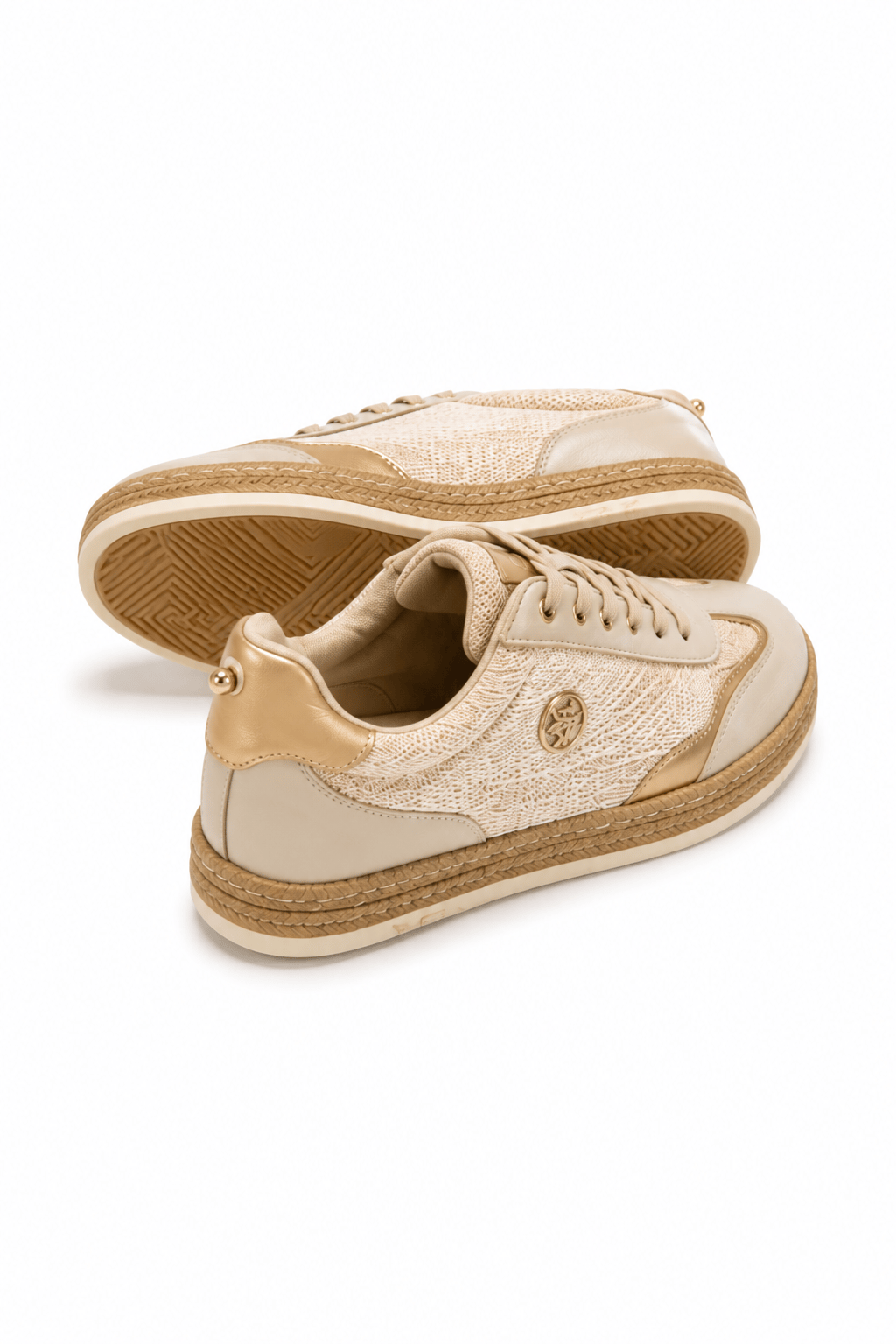 Bej Şerit Detaylı Sneaker