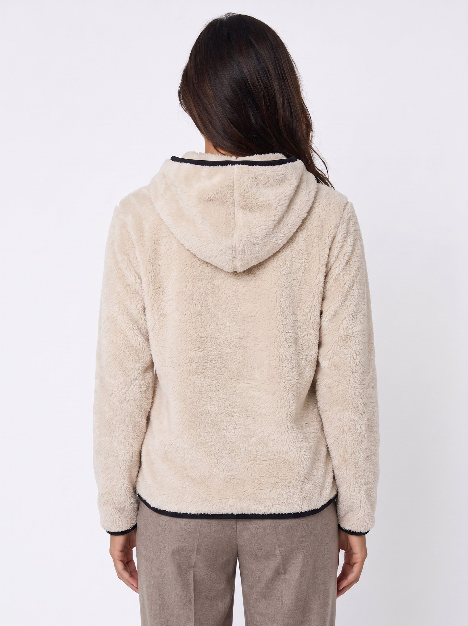 Bej Şeritli Welsoft Sweatshirt