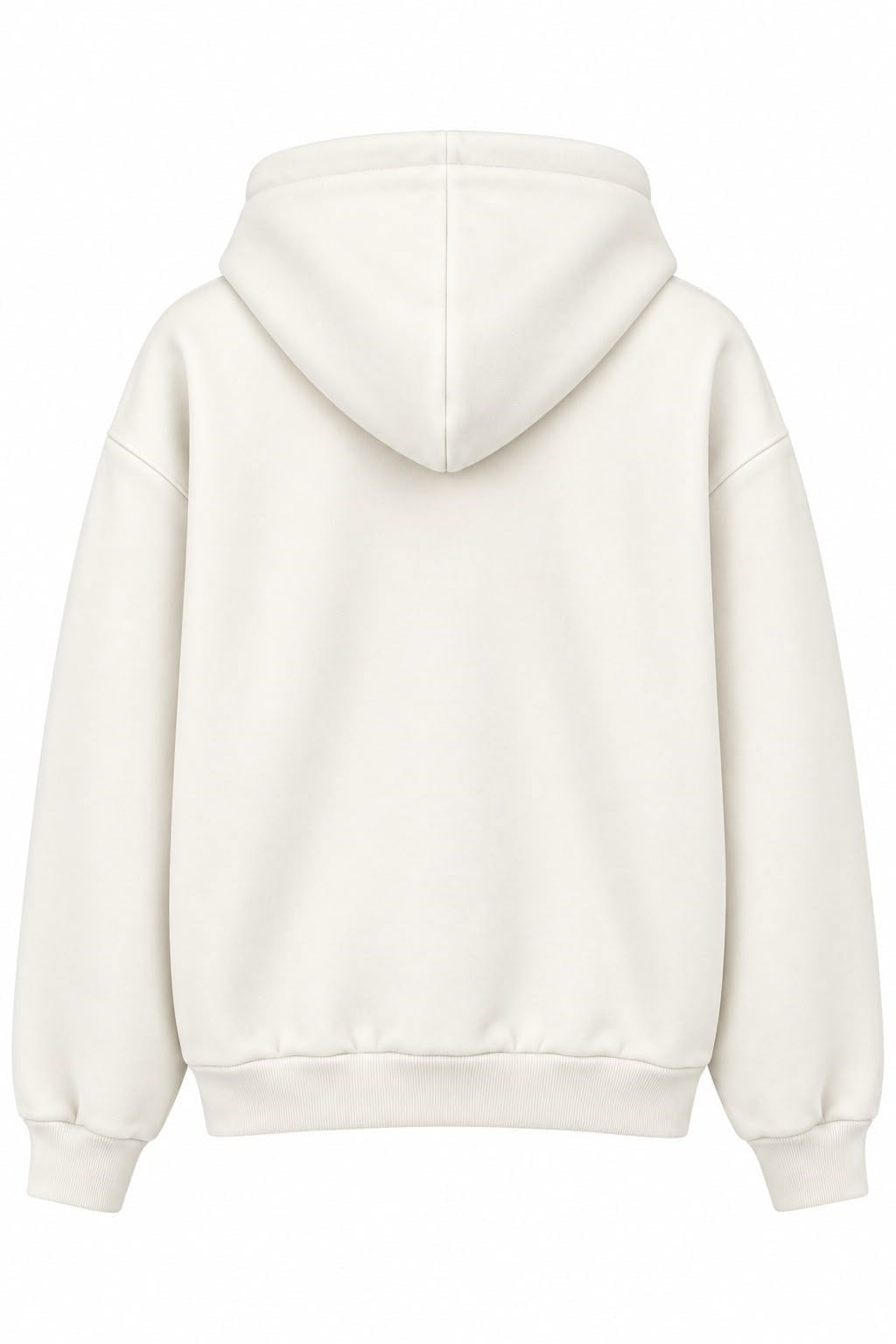 Beyaz Baskılı Oversize Kapüşonlu Sweatshirt