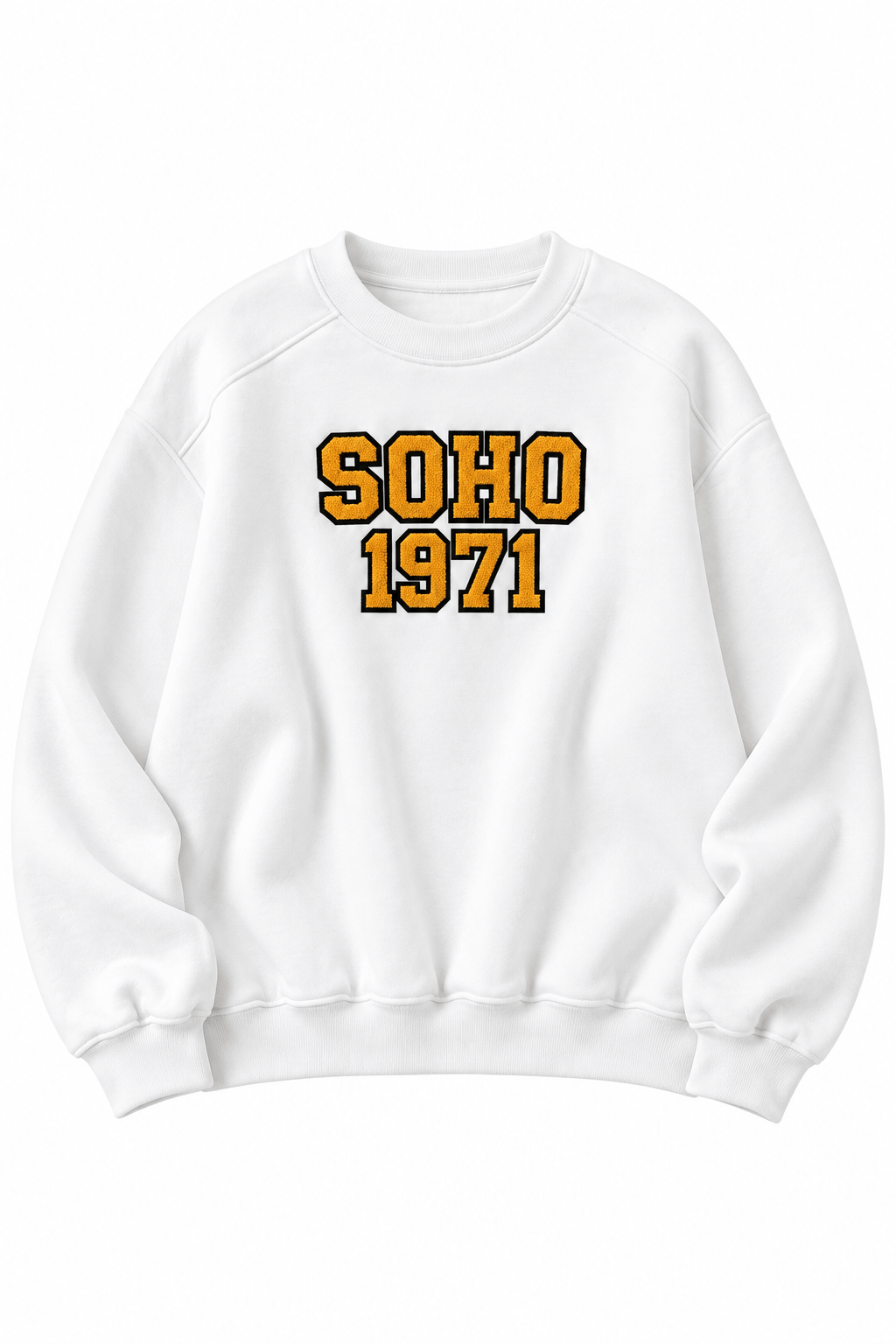Beyaz Baskılı Oversize Sweatshirt