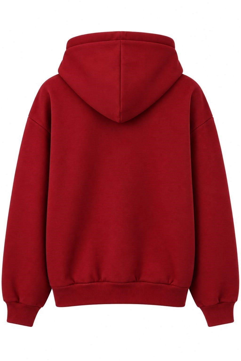 Bordo Baskılı Oversize Kapüşonlu Sweatshirt