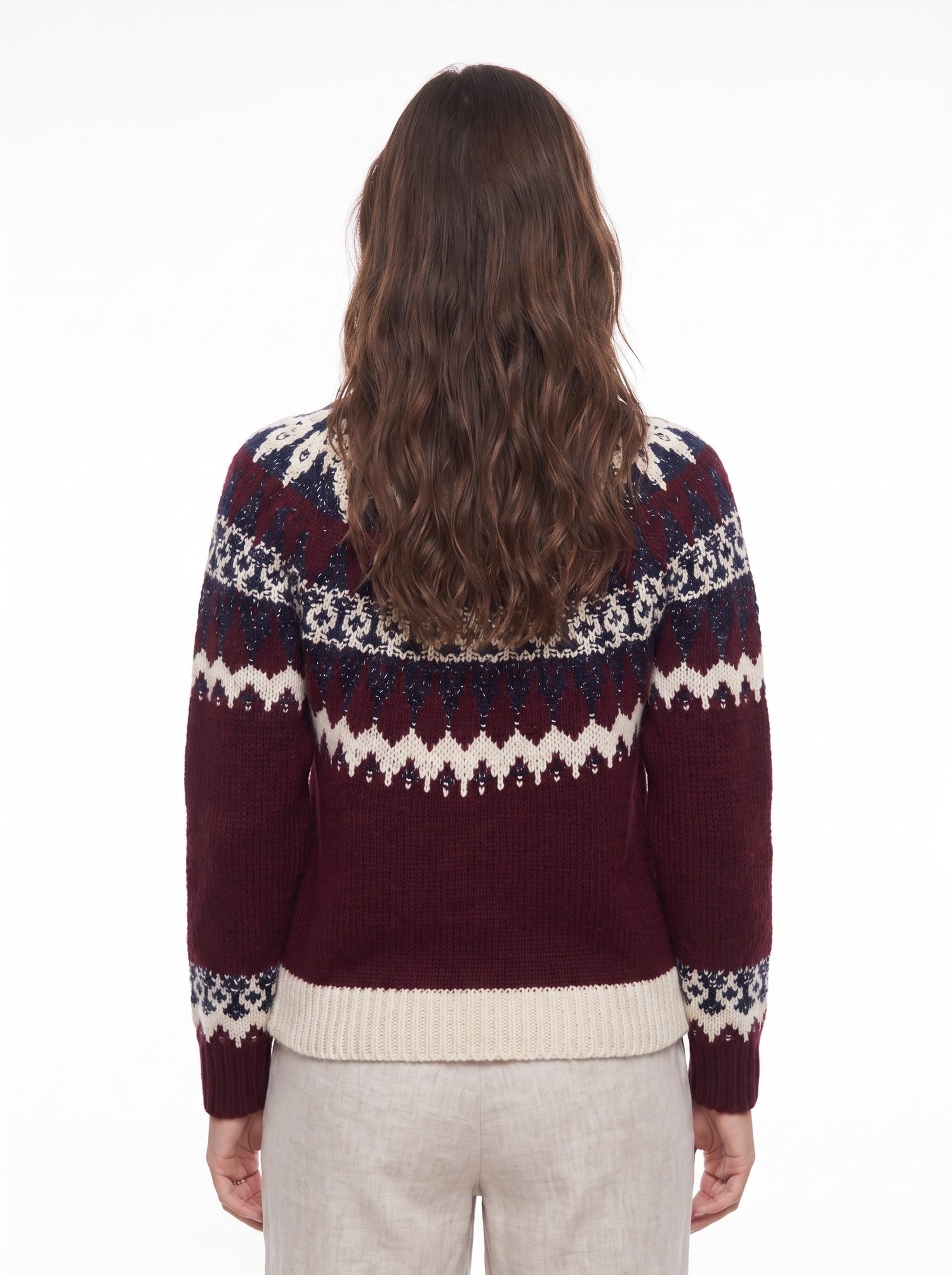 Bordo Jakarlı Reglan Triko Kazak