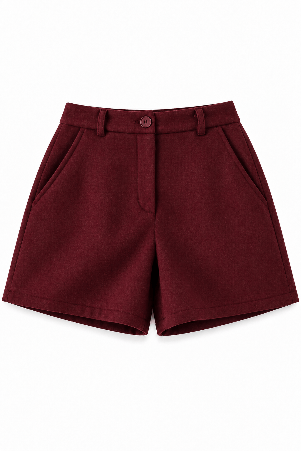 Bordo Kaşe Mini Şort