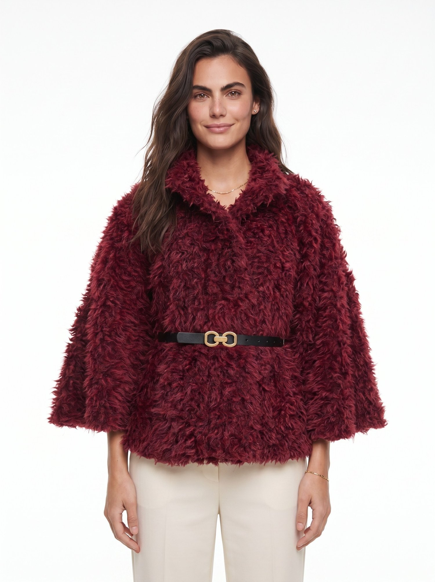 Bordo Yumuşak Dokulu Peluş Panço