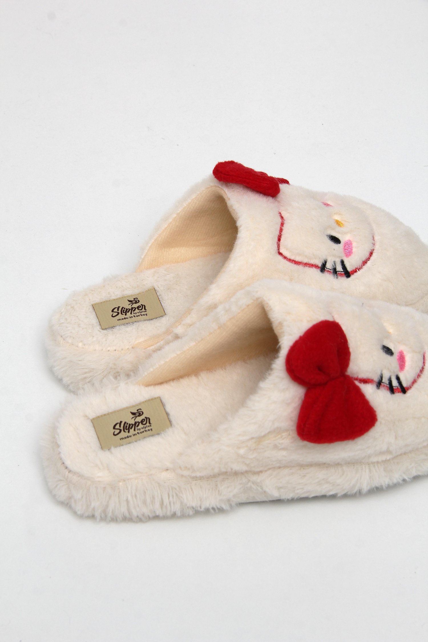 Ekru Hello Kitty Figürlü Ev Terliği