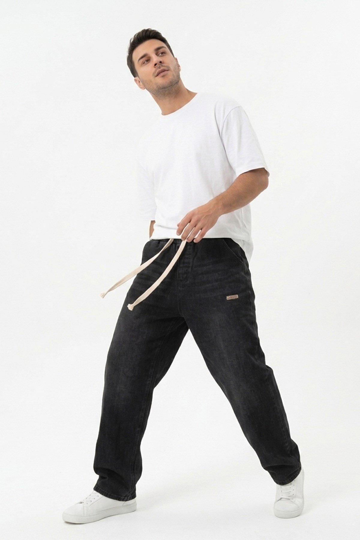 Erkek Rahat Kesim Baggy Jean Pantolon 30073 - Siyah