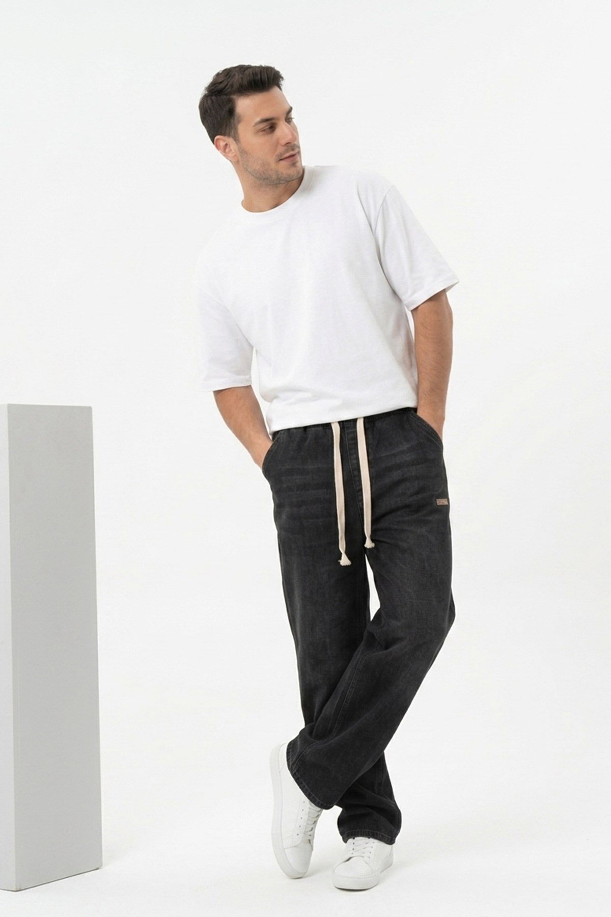 Erkek Rahat Kesim Baggy Jean Pantolon 30073 - Siyah
