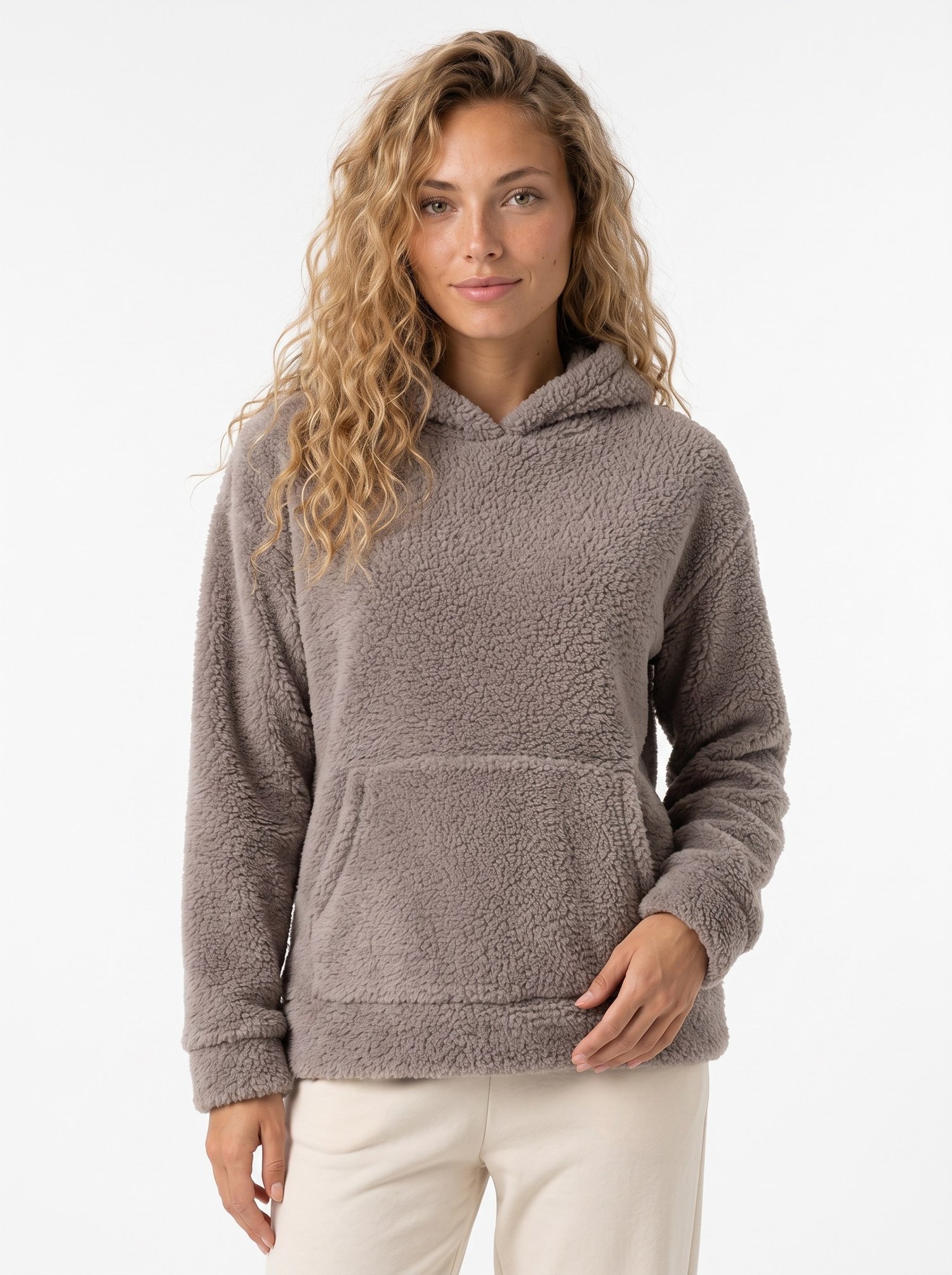 Füme Kapüşonlu Welsoft Sweatshirt