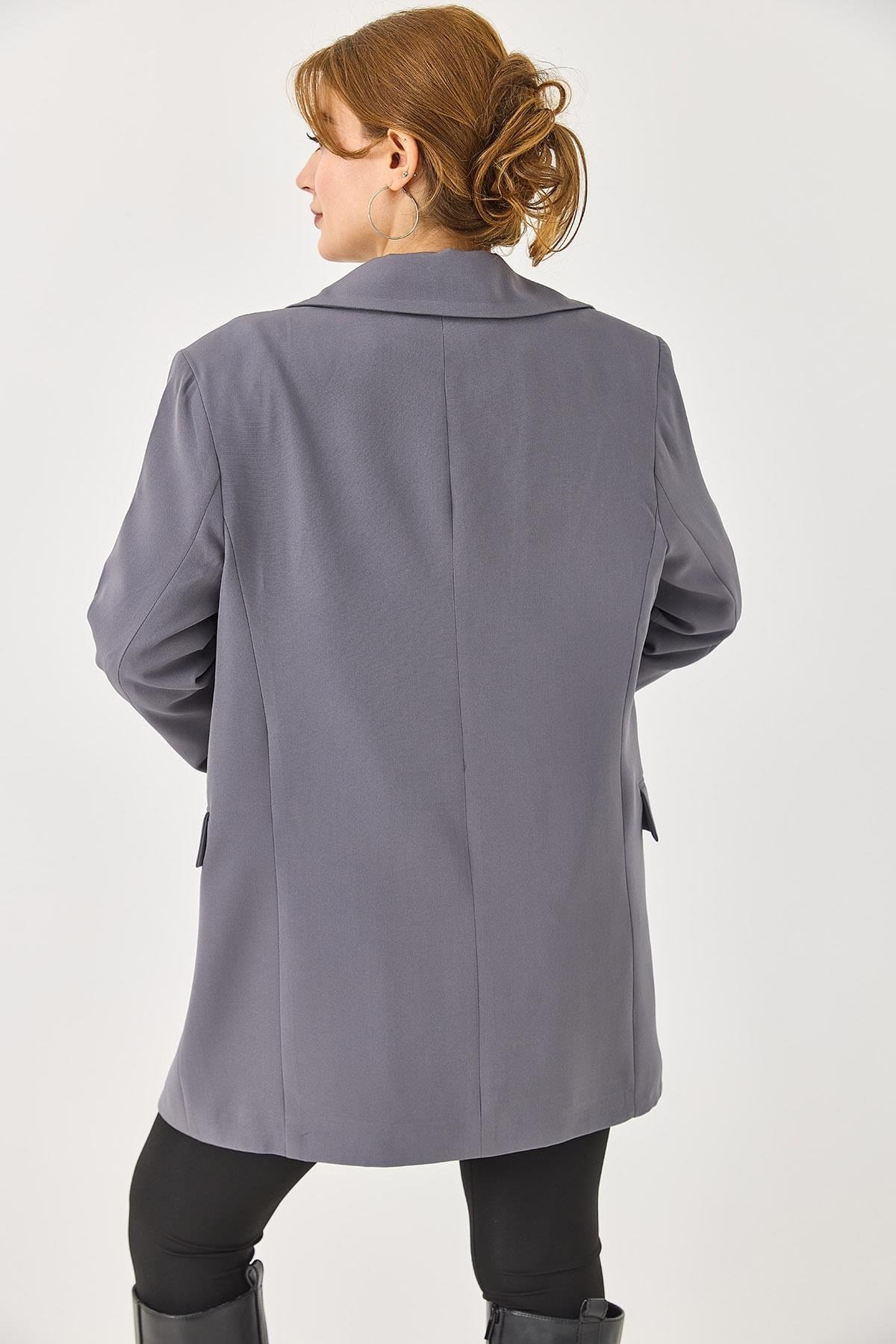 Füme Oversize Blazer Ceket