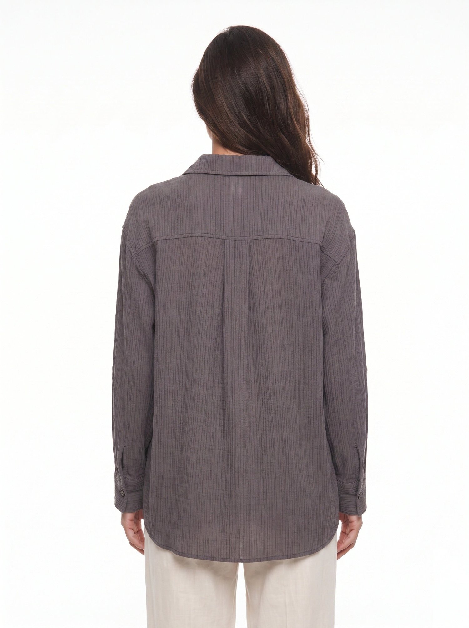 Füme Oversize Bürümcük Gömlek