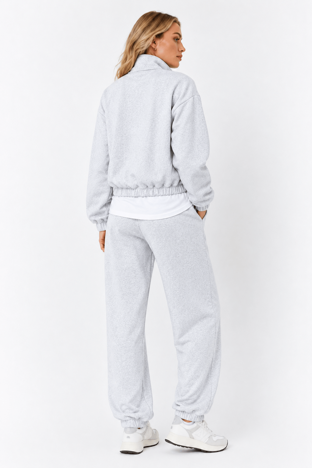 Gri Fermuarlı Oversize Takım