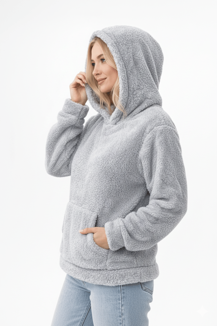 Gri Kapüşonlu Welsoft Sweatshirt