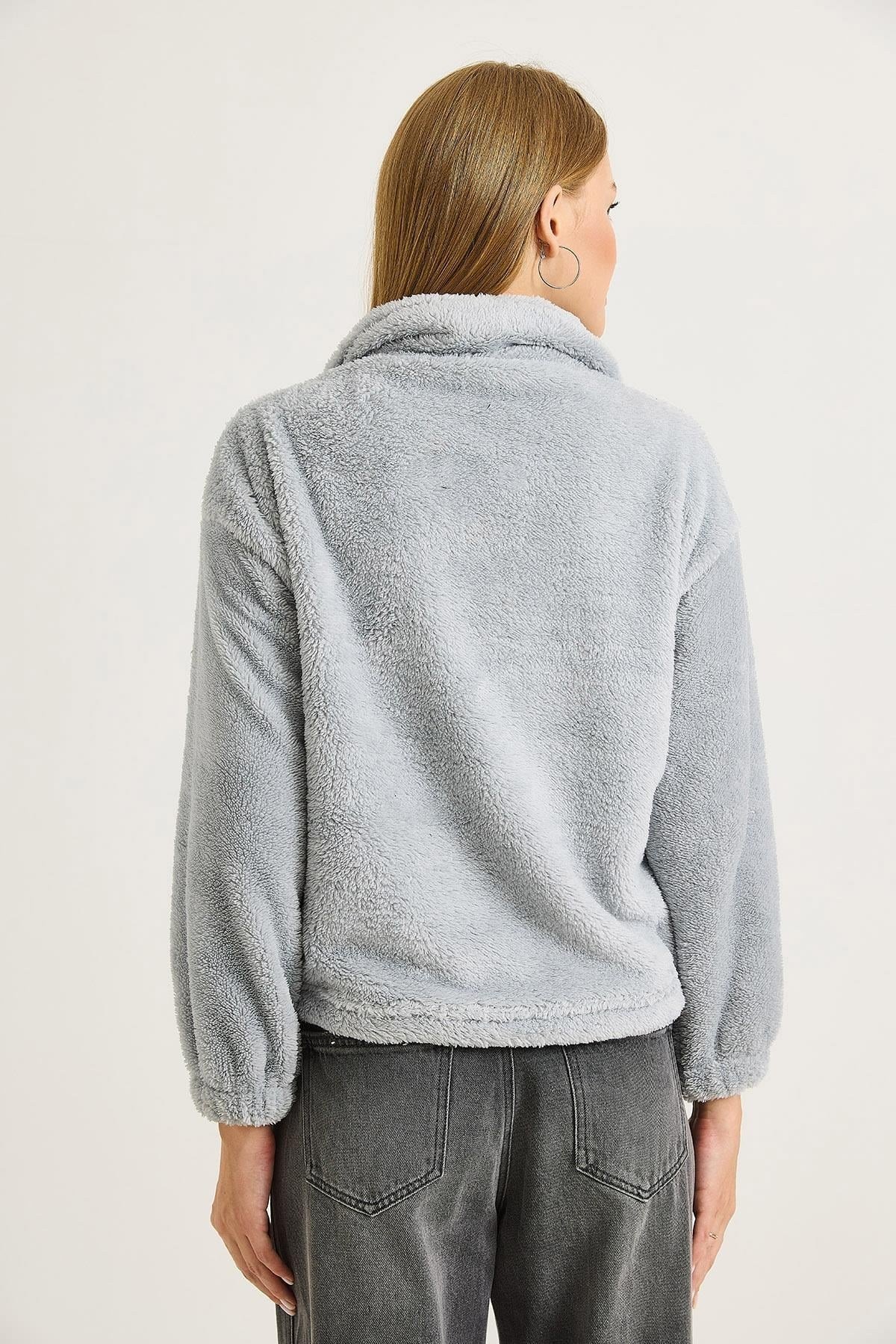 Gri Nakışlı Welsoft Sweatshirt