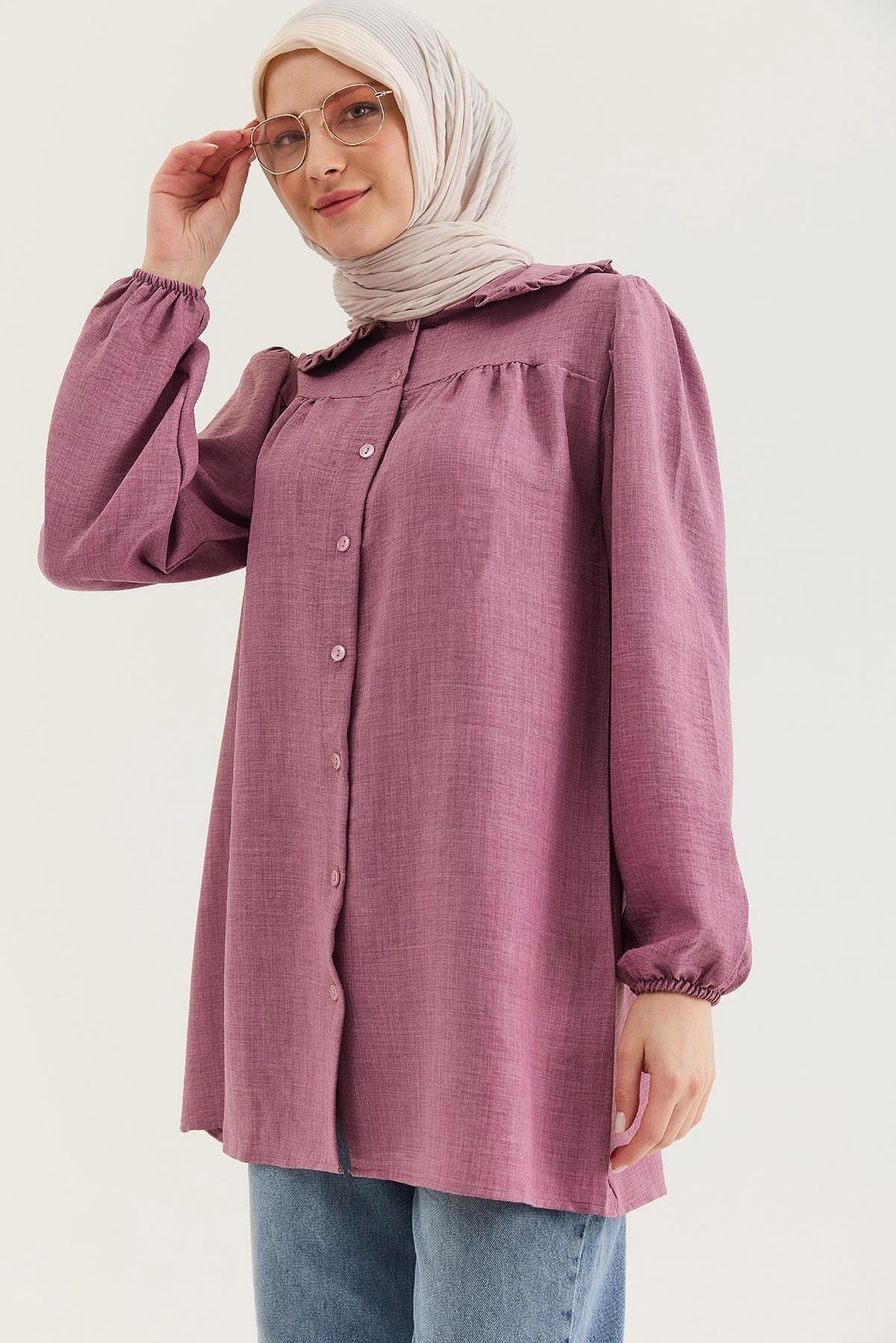 Gül Kurusu Bebe Yaka Tunik