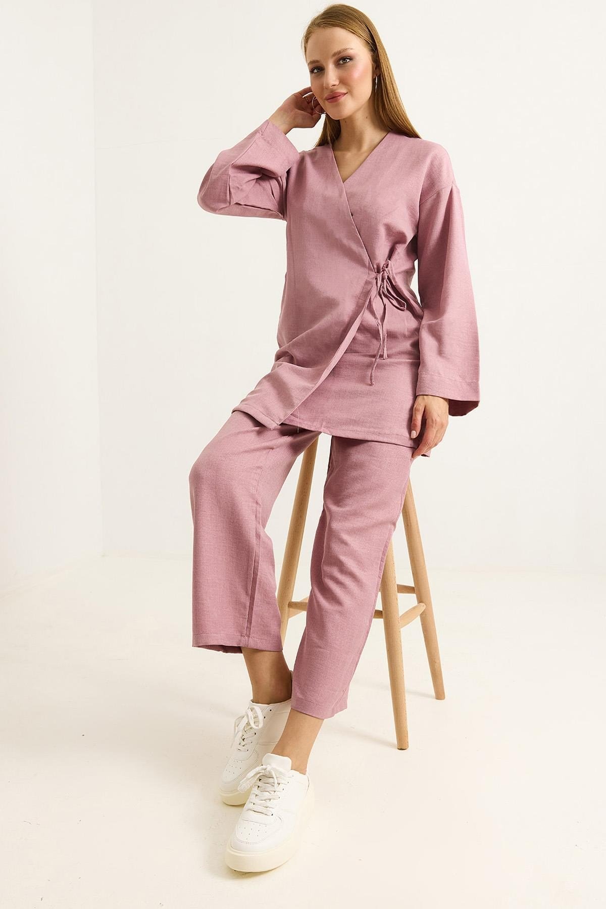 Gül Kurusu Kimono Takım