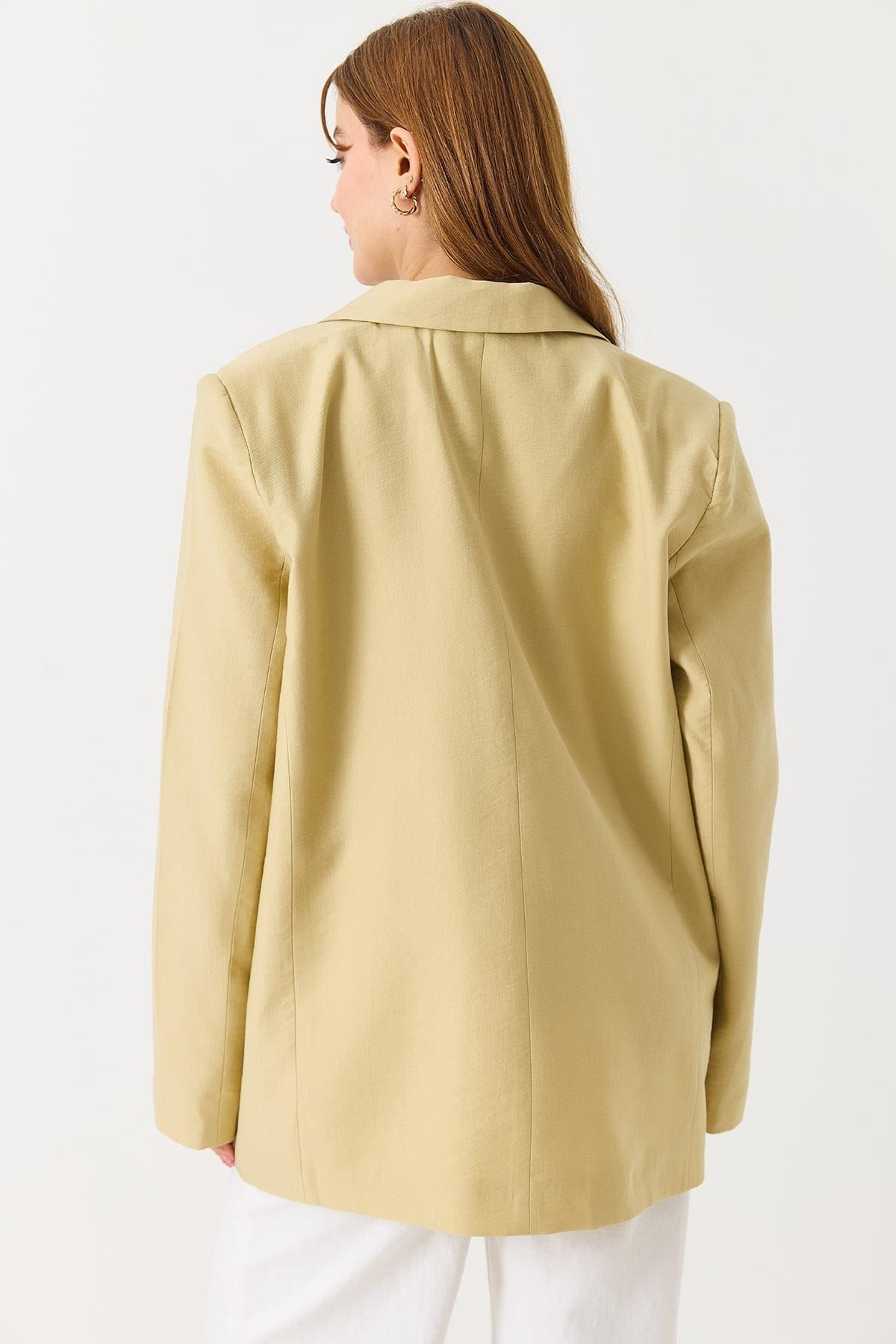 Hardal Oversize Astarlı Blazer Ceket