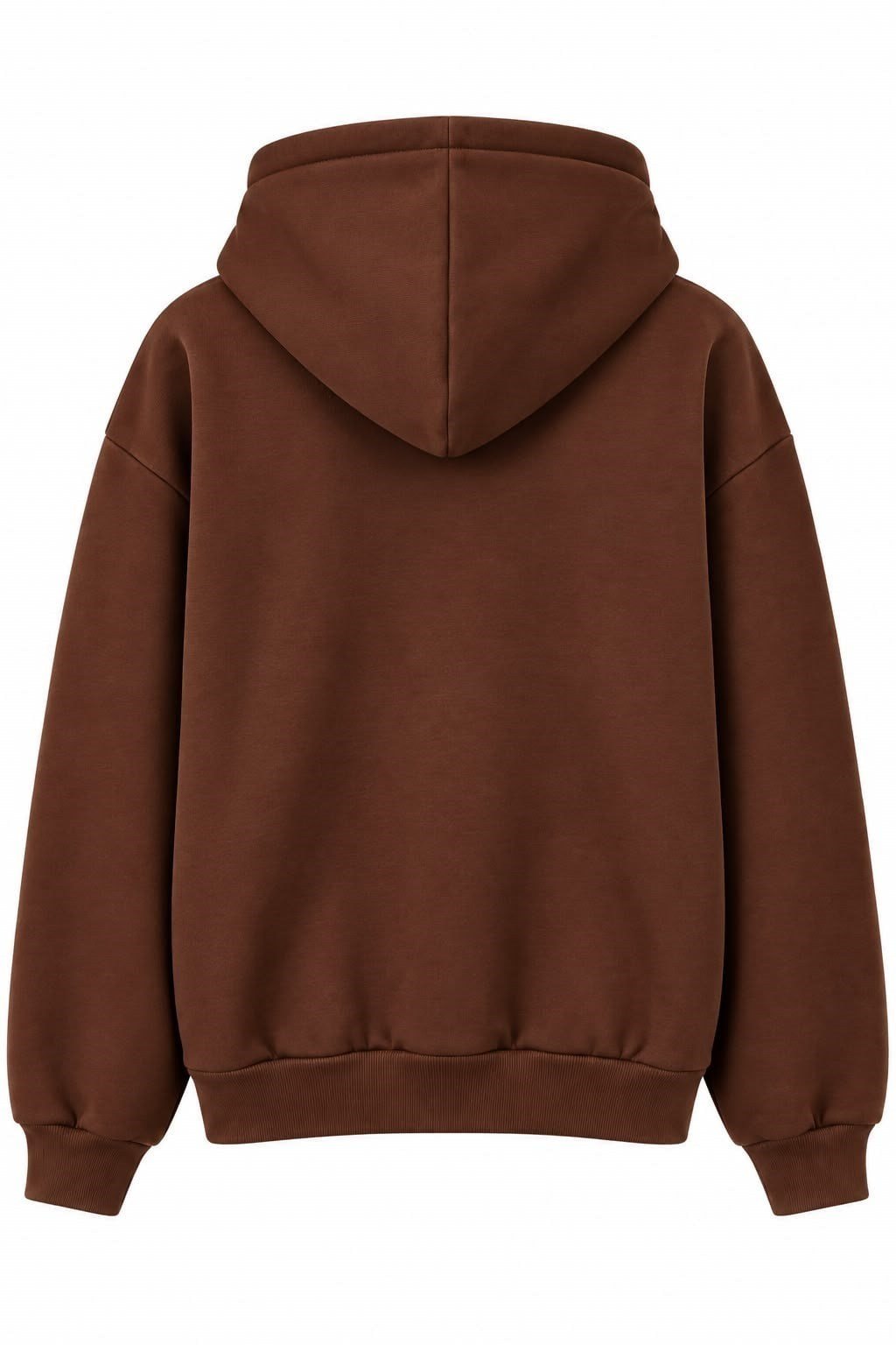 Kahverengi Baskılı Oversize Kapüşonlu Sweatshirt