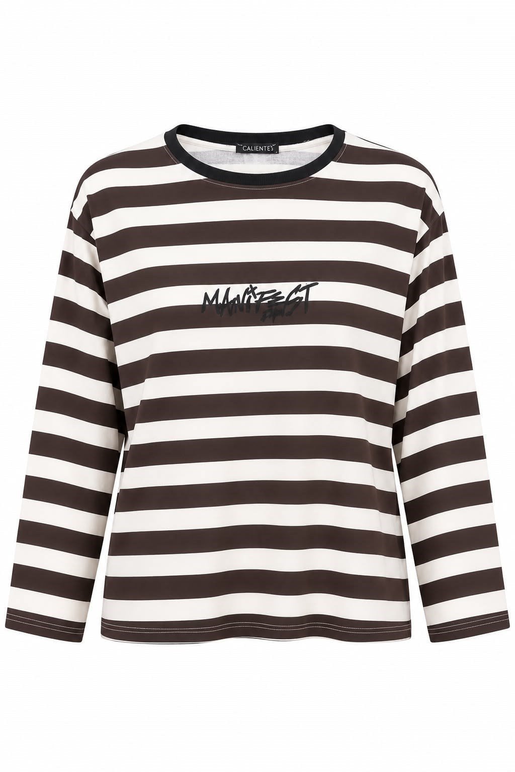 Kahverengi Çizgili Oversize Sweatshirt