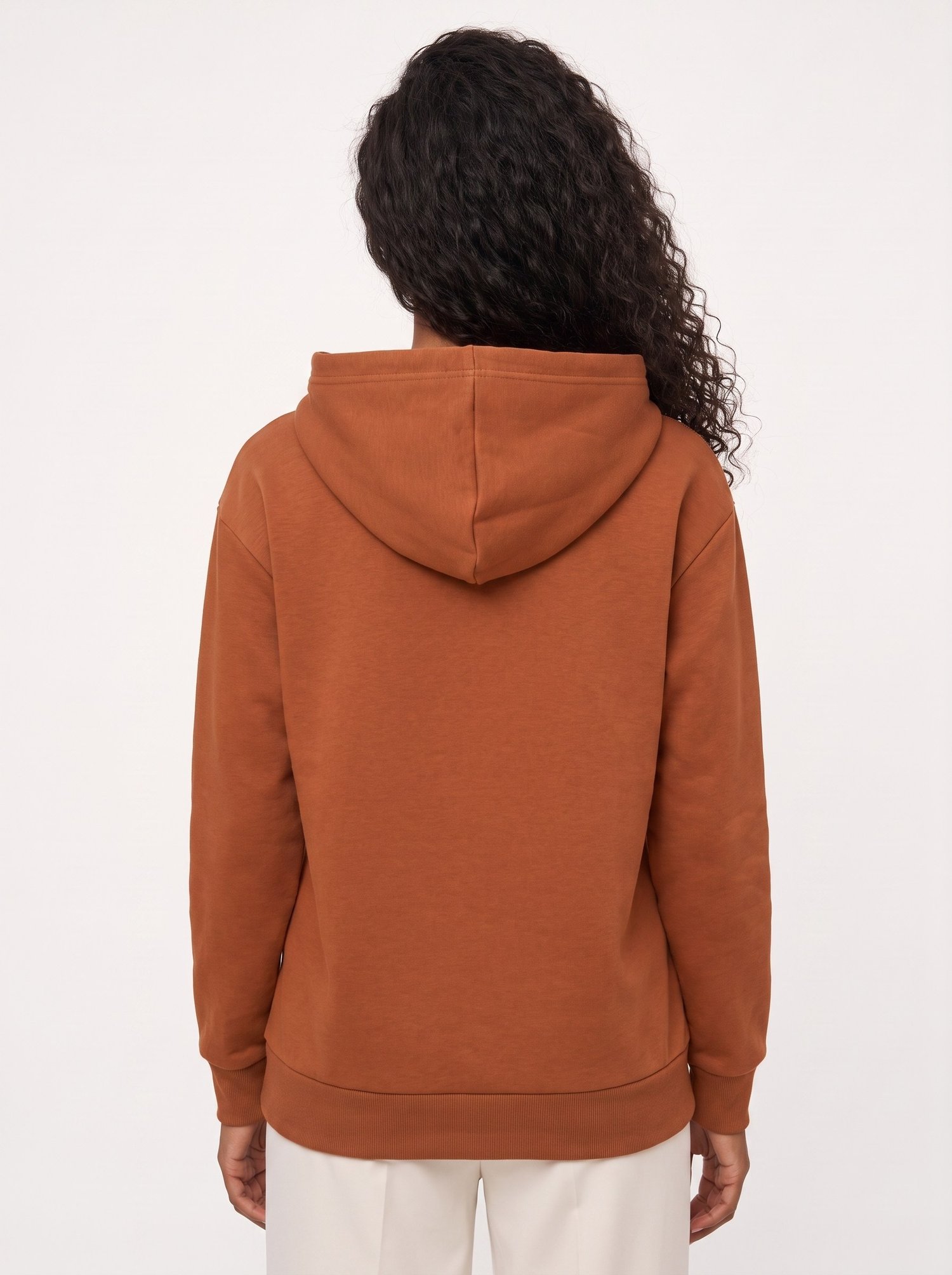 Kiremit Şardonlu Kapüşonlu Sweatshirt