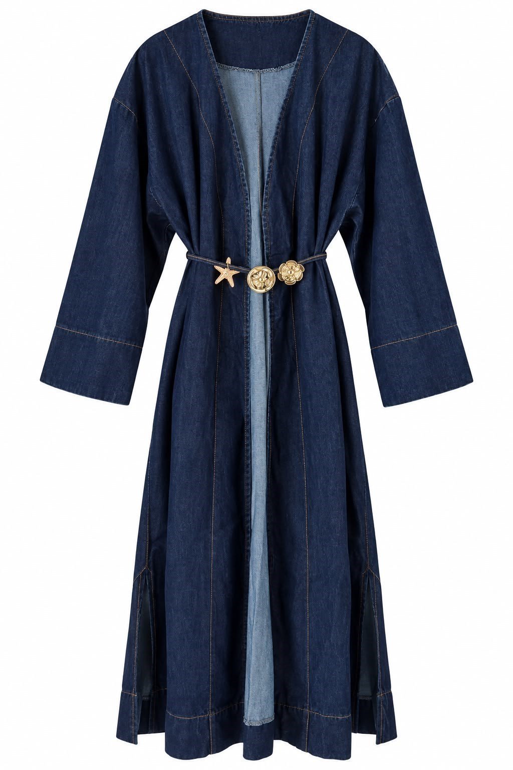 Lacivert Charm Detaylı Jean Abaya