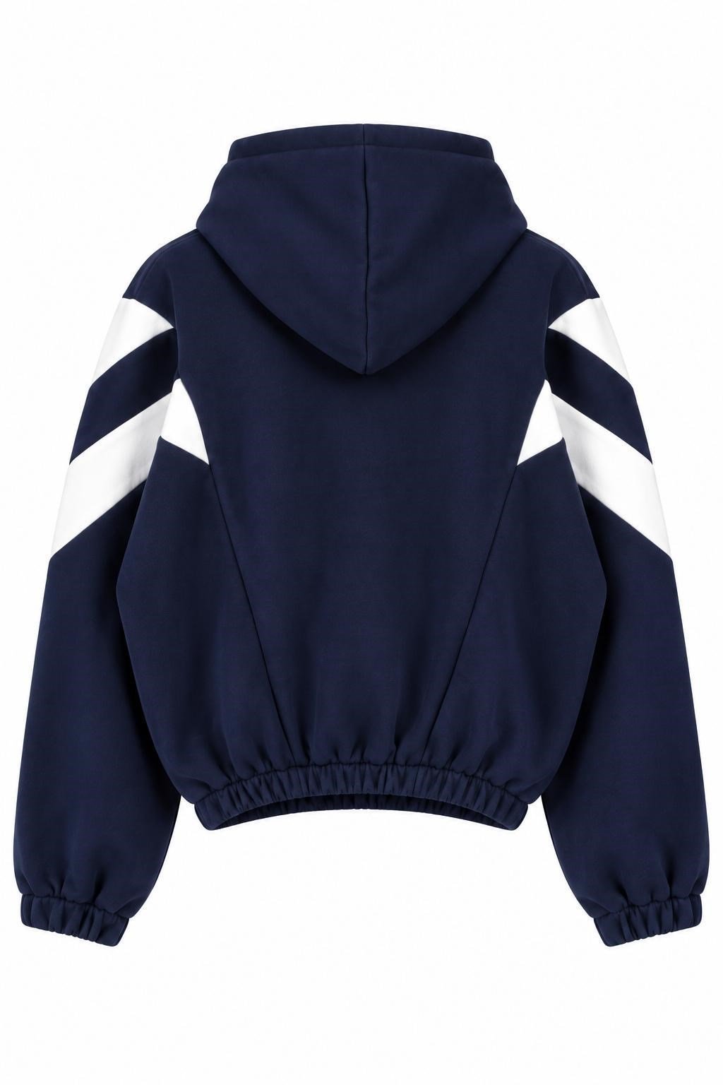 Lacivert Kapüşonlu Beli Lastikli Sweatshirt