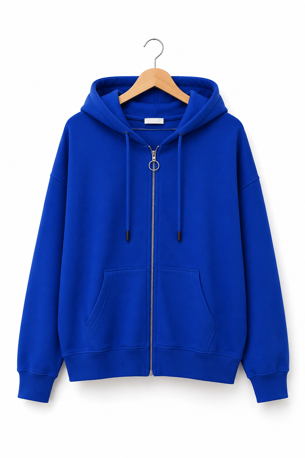 Lacivert Kapüşonlu Fermuarlı Sweatshirt