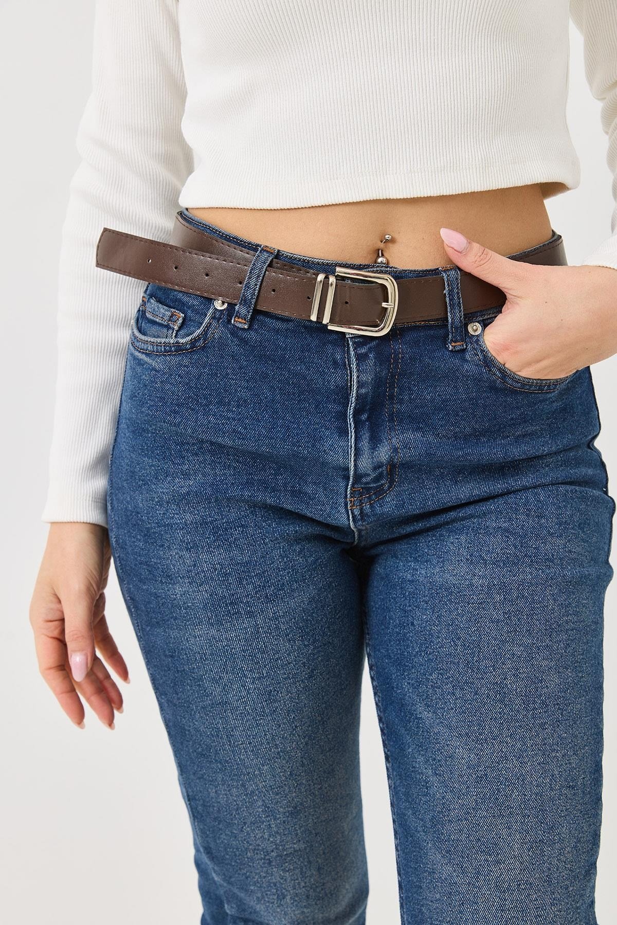 Lacivert Mom Fit Kot Jeans