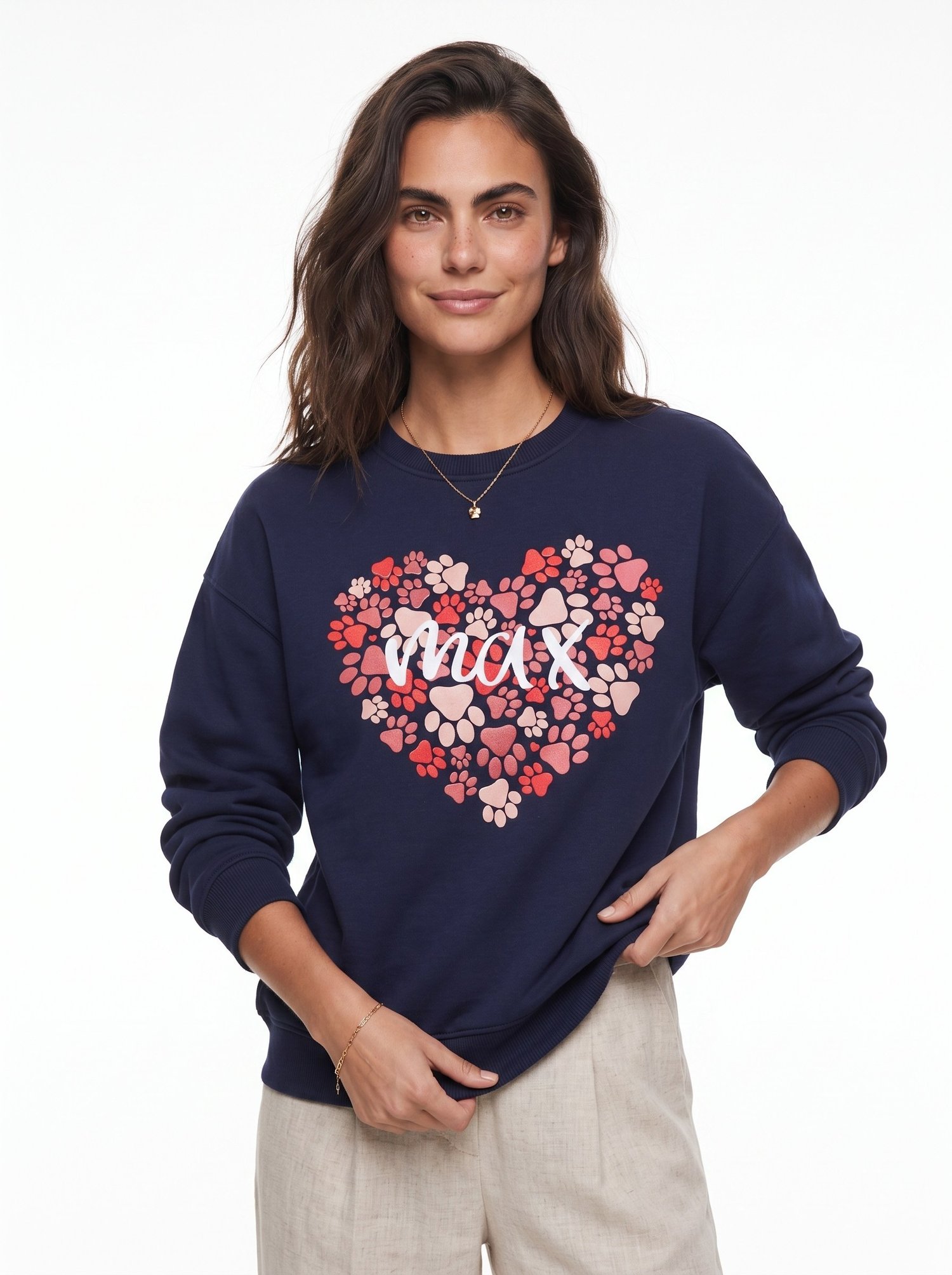 Lacivert Pati Baskılı Sweatshirt