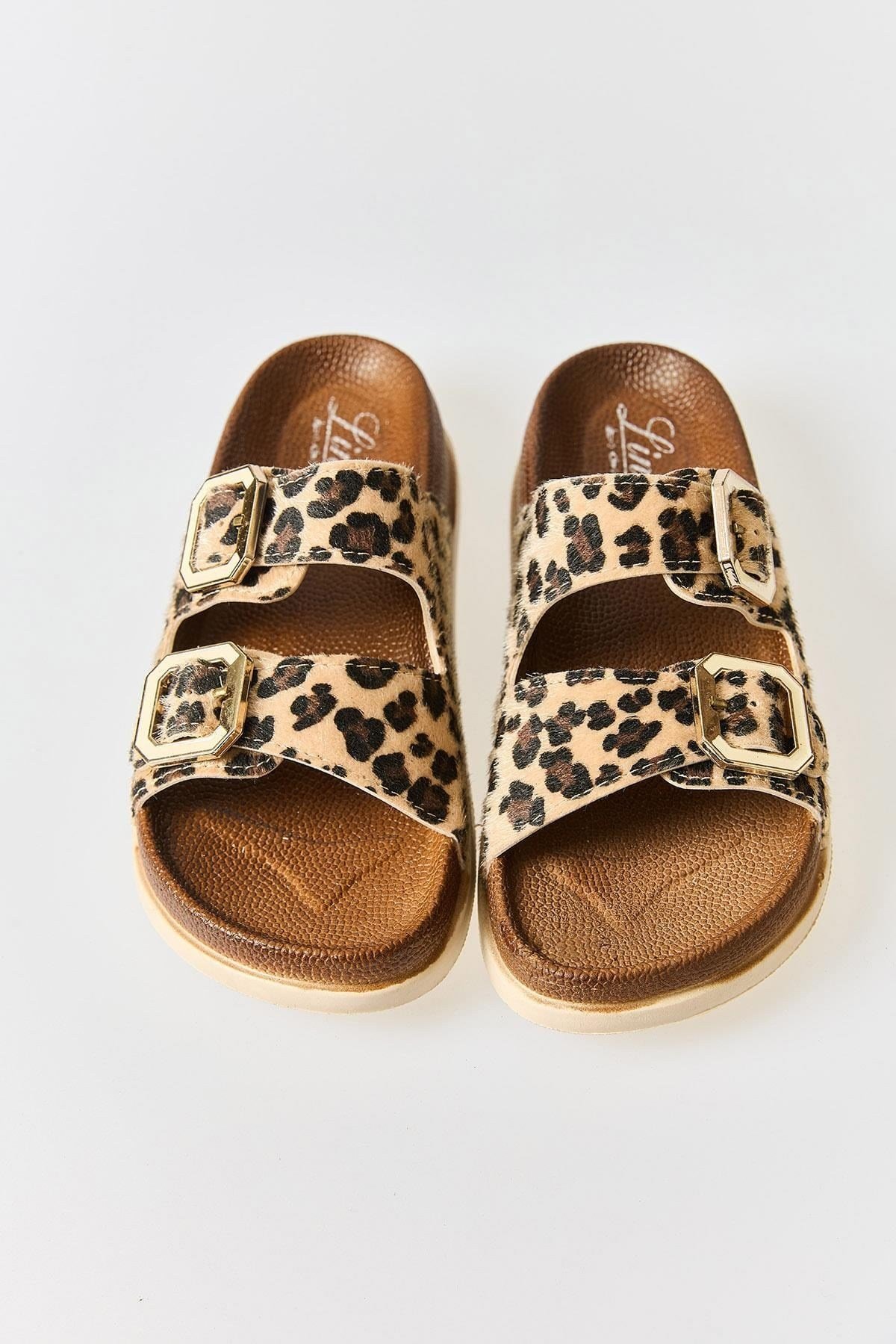 Leopar Desenli Tokalı Terlik