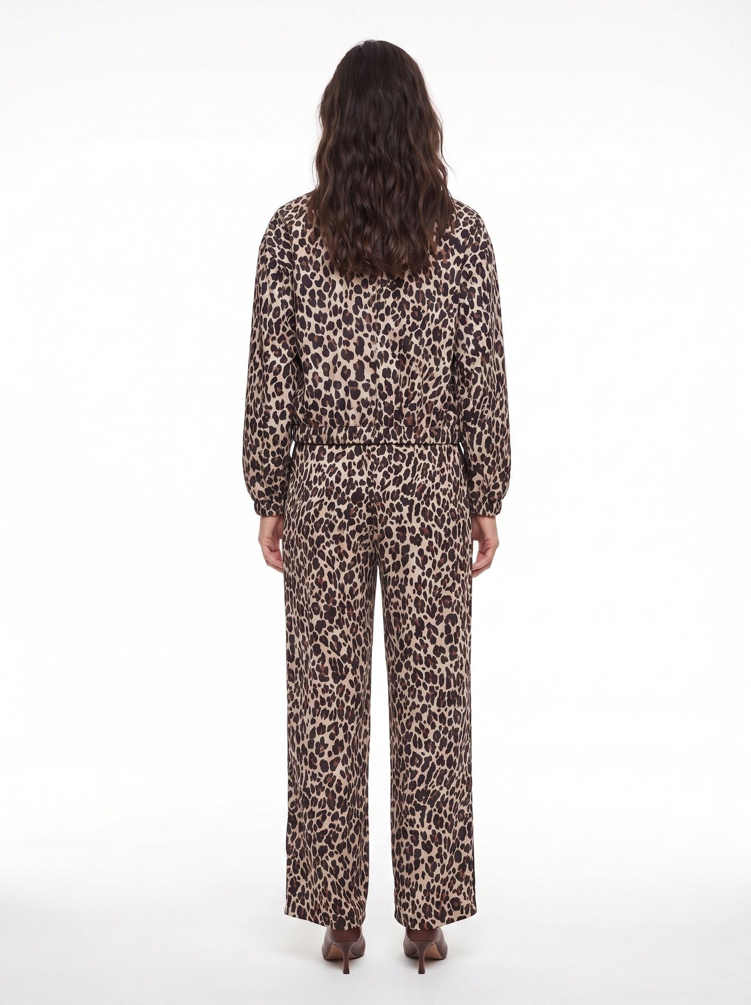 Leopar Yan Çizgili Pantolon
