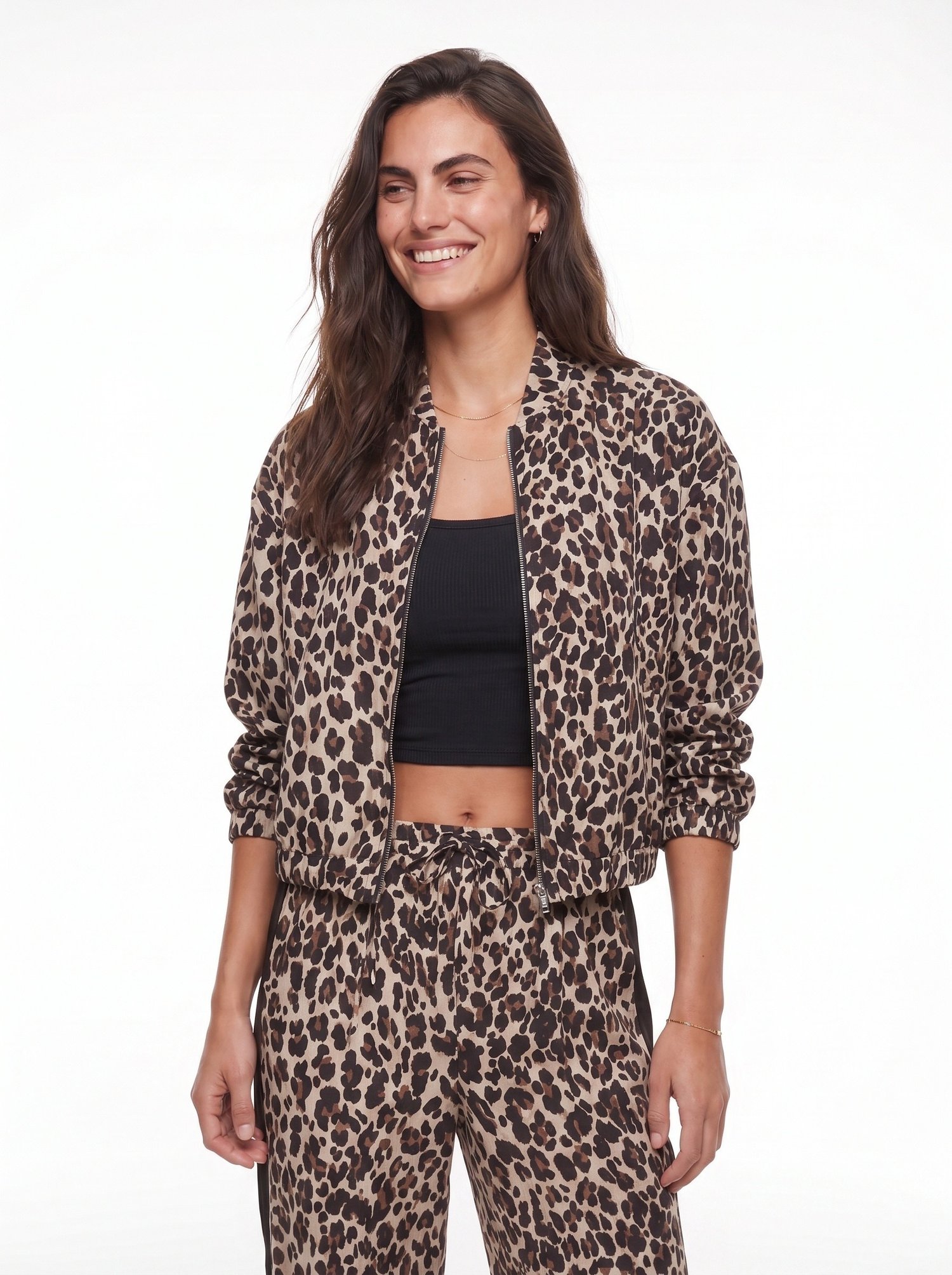 Leopar Yan Çizgili Pantolon