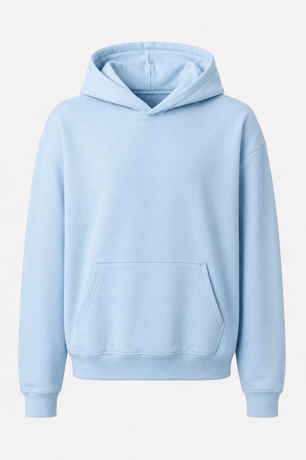 Mavi Kapüşonlu Kanguru Cep Sweatshirt