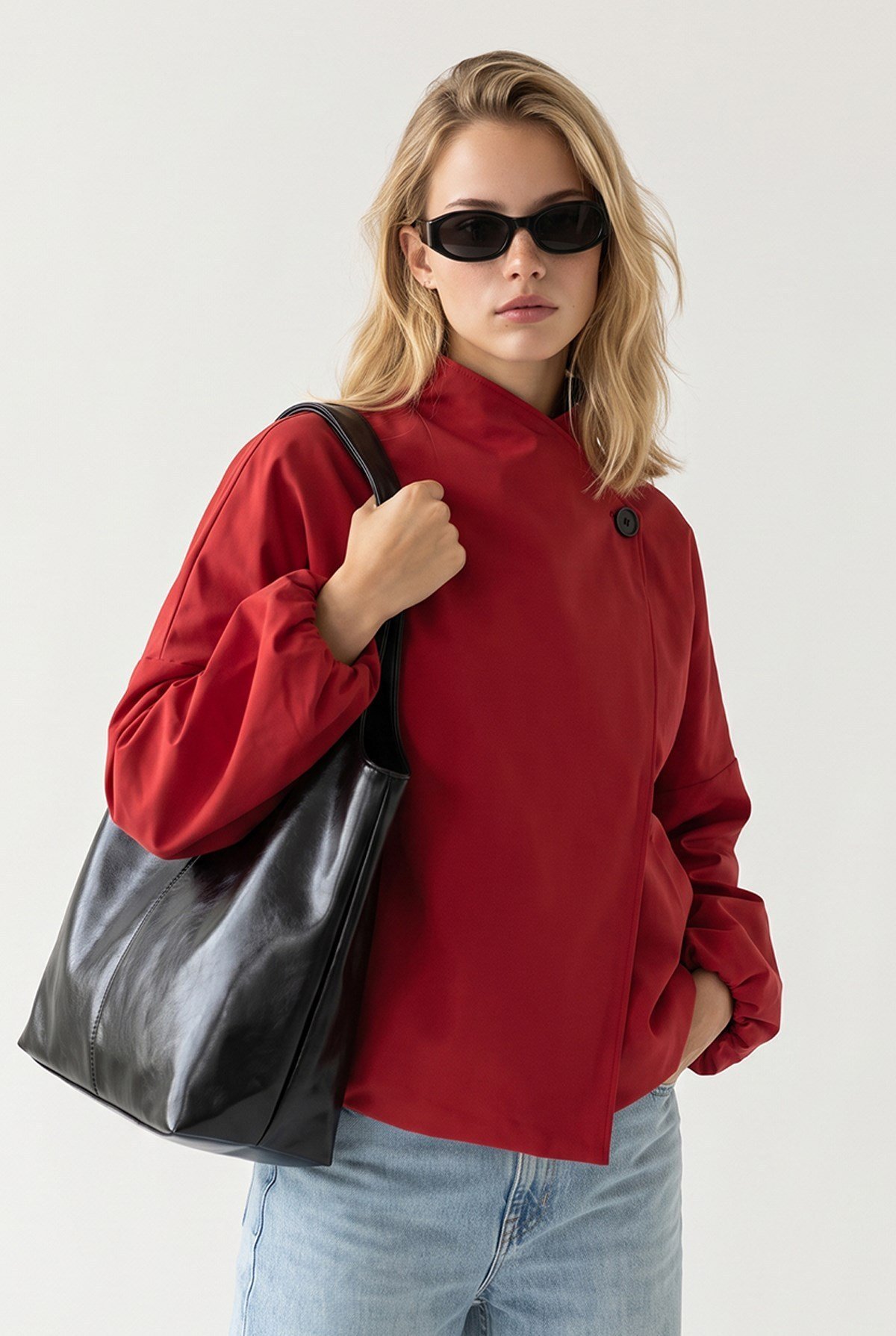 Nar Çiçeği Asimetrik Oversize Trençkot