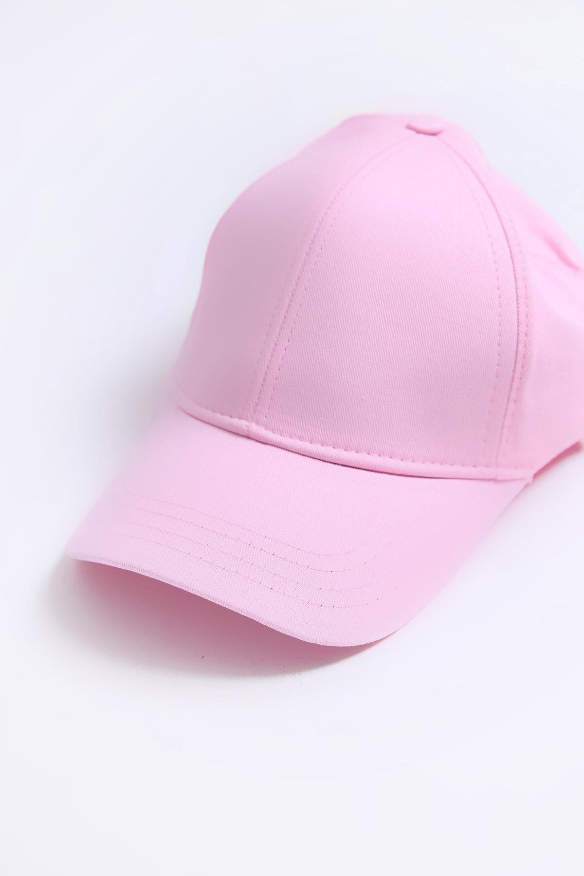 Pembe Ayarlanabilir Pamuklu Şapka