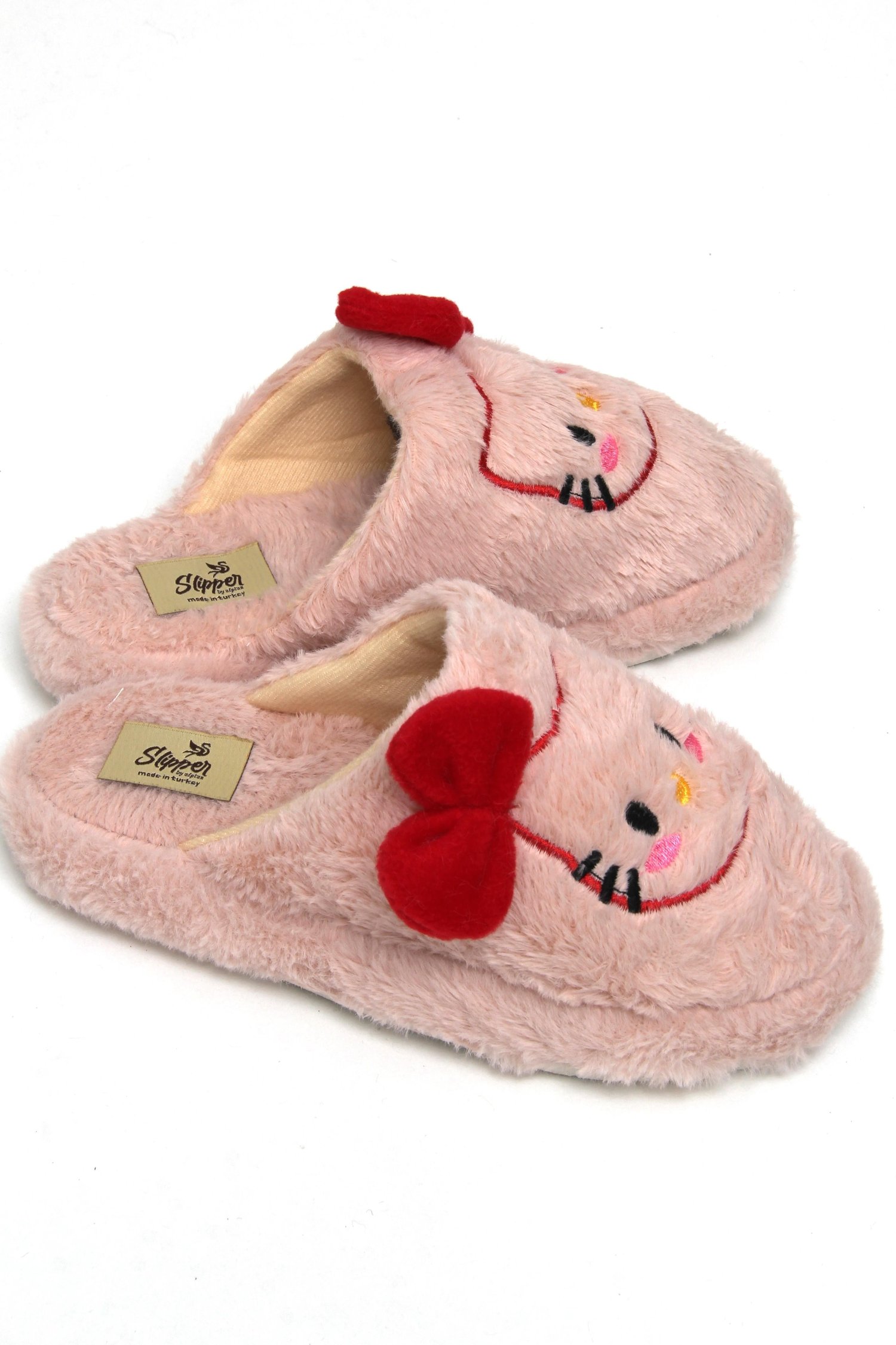 Pembe Figürlü Peluş Ev Terliği