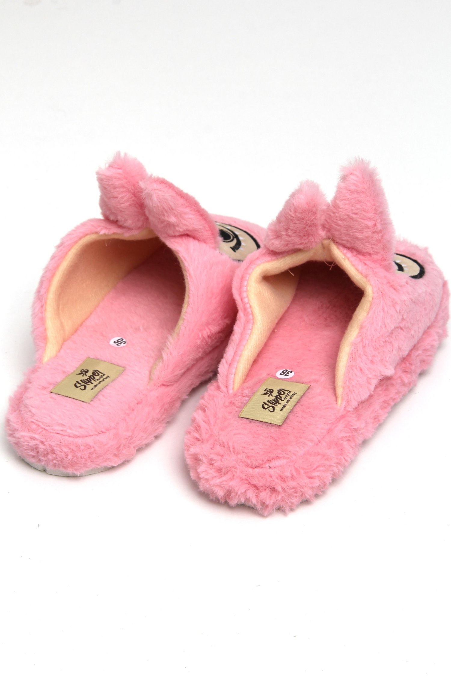 Pembe Figürlü Peluş Ev Terliği